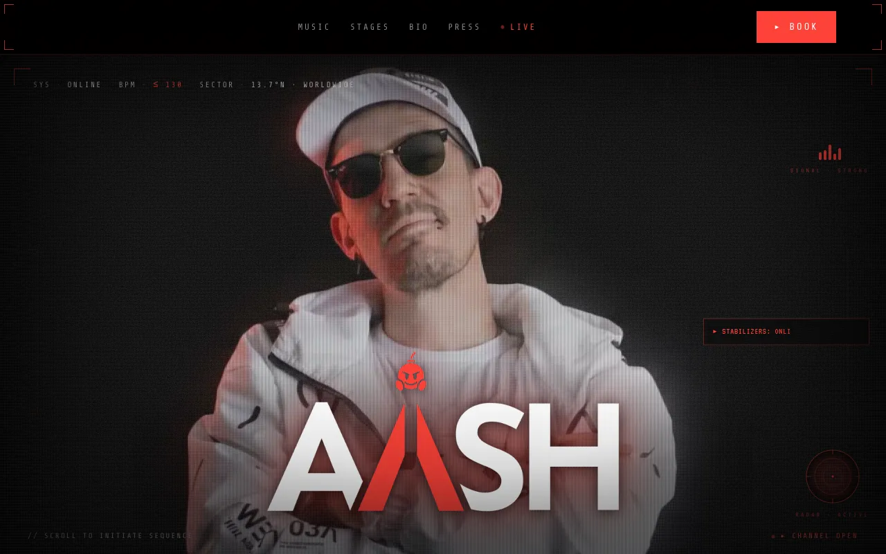 The AÅSH Vibes home page as it renders today
